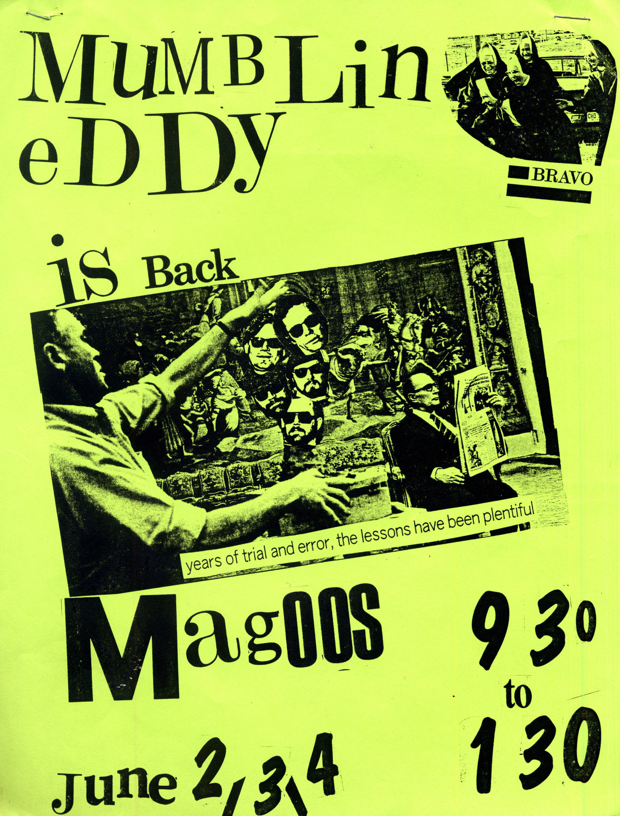 Mumblin' Eddy poster, circa 1988